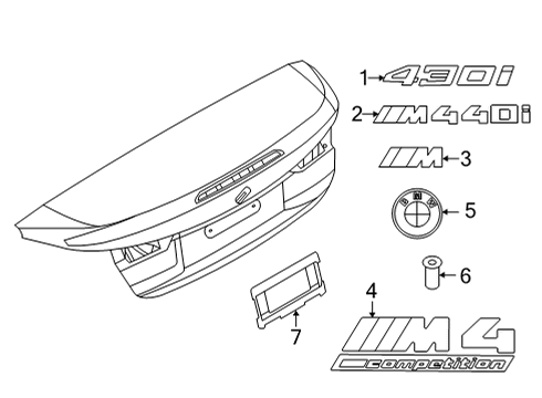 2021 BMW M440i Exterior Trim - Trunk Diagram