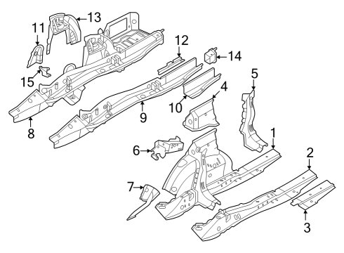 2024 BMW 430i xDrive Gran Coupe Rear Floor & Rails Diagram 2