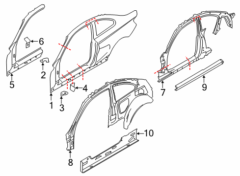 2021 BMW M240i xDrive Pillars Inner Structure, Uniside Diagram