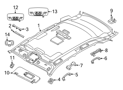 2023 BMW X3 M Interior Trim - Roof Diagram 1