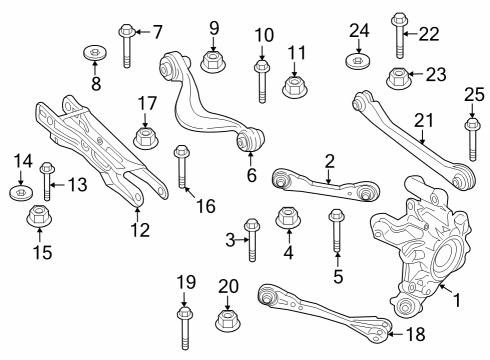 2021 BMW X3 M Rear Suspension Components, Lower Control Arm, Upper Control Arm, Ride Control, Stabilizer Bar Diagram 4