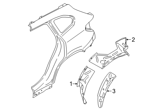 2022 BMW X1 Inner Structure - Quarter Panel Diagram