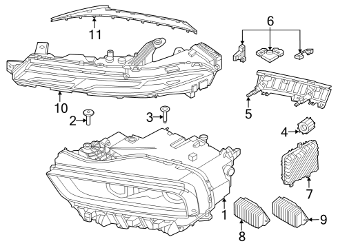 2024 BMW X7 CONTROL UNIT FRONTAL LIGHT E Diagram for 63115A641B4