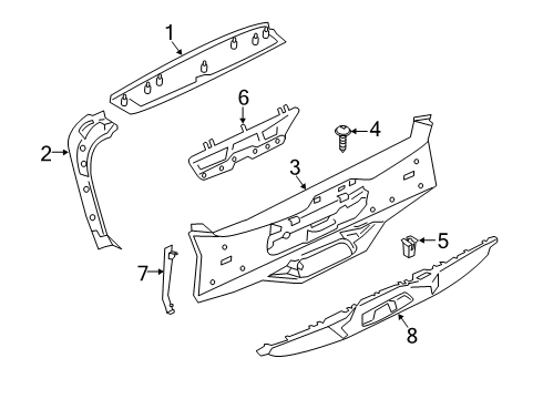 2021 BMW X7 Interior Trim - Lift Gate Diagram