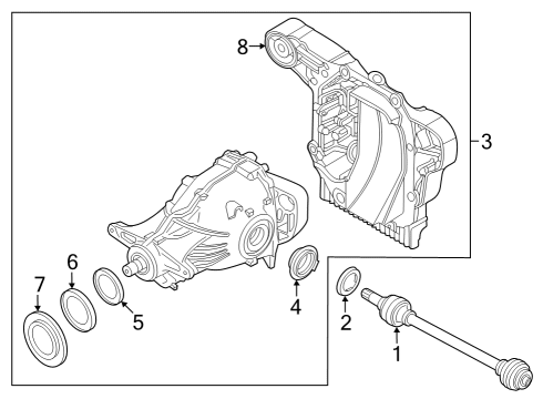 2023 BMW 430i xDrive Gran Coupe Axle & Differential - Rear Diagram 1