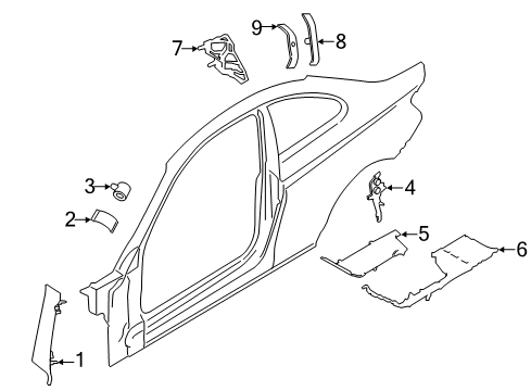 2021 BMW 230i Inner Components - Pillars Diagram 2