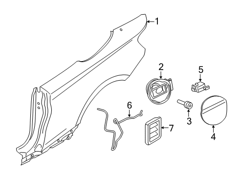 2021 BMW 230i Quarter Panel & Components Diagram 1