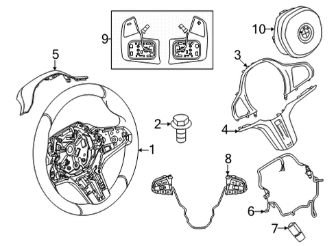 2024 BMW 230i Steering Wheel & Trim Diagram 1