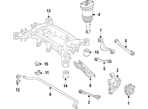 2022 BMW X5 Rear Suspension, Lower Control Arm, Upper Control Arm, Ride Control, Stabilizer Bar, Suspension Components Diagram 3