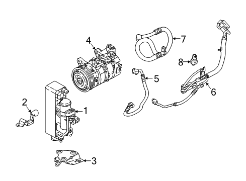 2021 BMW M240i A/C Condenser, Compressor & Lines Diagram