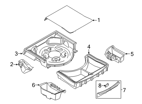 2021 BMW 530i Interior Trim - Rear Body Diagram 1