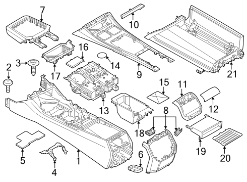 2023 BMW 760i xDrive Center Console Diagram