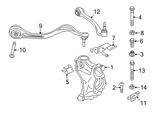 2021 BMW Z4 Front Suspension, Lower Control Arm, Ride Control, Stabilizer Bar, Suspension Components Diagram 1