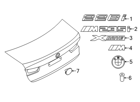 2023 BMW 228i Gran Coupe Exterior Trim - Trunk Diagram