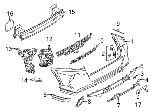 2022 BMW X6 M Bumper & Components - Rear Diagram 4