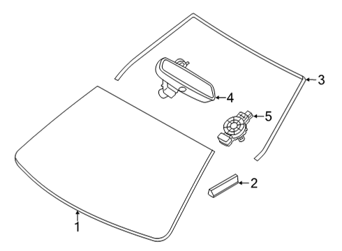 2022 BMW M8 Gran Coupe Glass - Windshield Diagram