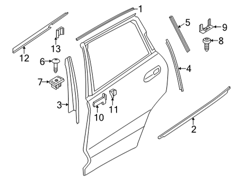 2024 BMW X6 M Exterior Trim - Rear Door Diagram