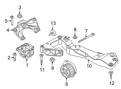 2021 BMW M240i xDrive Engine & Trans Mounting Diagram