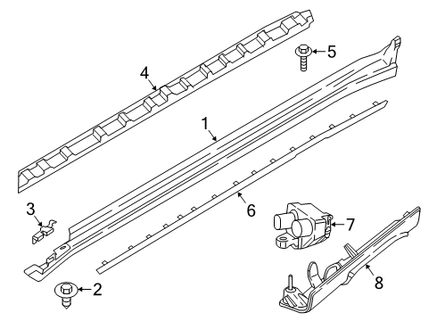 2024 BMW X5 M Exterior Trim - Pillars Diagram