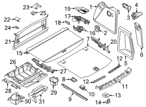 2023 BMW X3 M Interior Trim - Rear Body Diagram 1