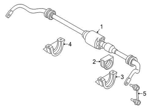 2023 BMW X6 M Rear Suspension, Lower Control Arm, Upper Control Arm, Ride Control, Stabilizer Bar, Suspension Components Diagram 1