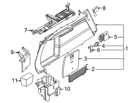 2024 BMW X6 M Interior Trim - Rear Body Diagram 2