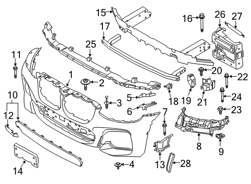 2021 BMW X4 M Bumper & Components - Front Diagram 2