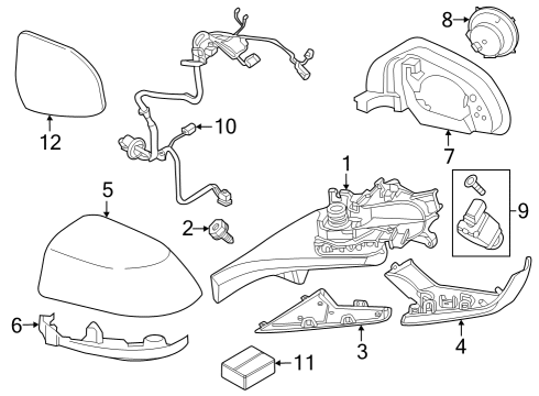 2024 BMW iX SET OF COVERS MIRROR BASEPLA Diagram for 51165A17FC3