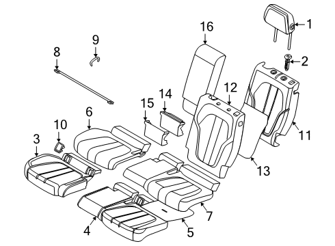 2023 BMW X5 M Second Row Seats Diagram 1