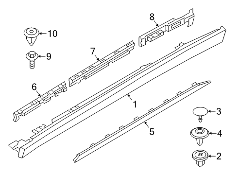 2023 BMW X2 Exterior Trim - Pillars Diagram 1