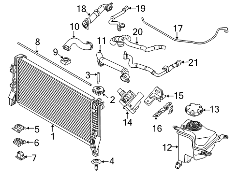 2022 BMW X2 Radiator & Components Diagram 1