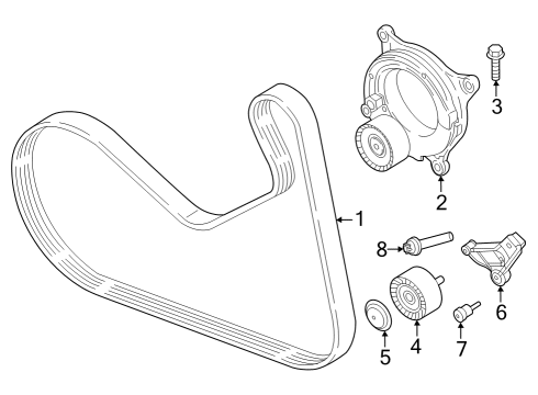 2024 BMW M3 Belts & Pulleys Diagram