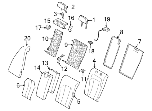 2024 BMW M3 Rear Seat Components Diagram 1