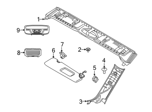 2023 BMW M440i Interior Trim - Roof Diagram 1