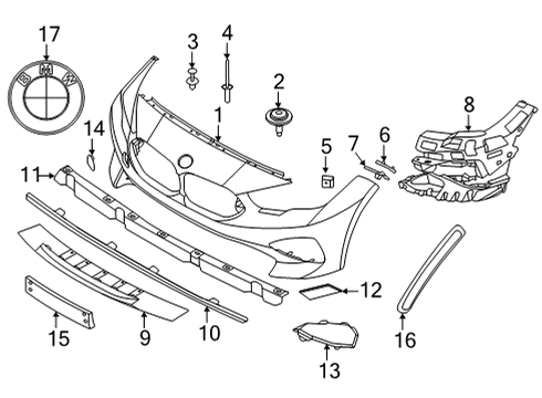 2022 BMW 228i Gran Coupe Bumper & Components - Front Diagram 1