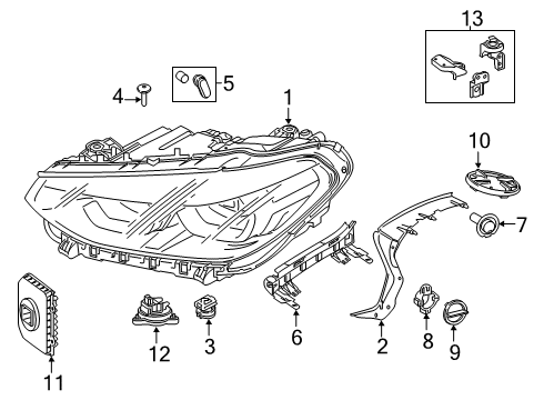 2021 BMW X3 Headlamp Components Diagram 2