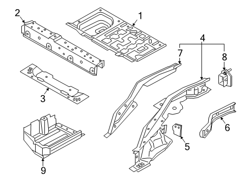 Underbody Panelling, Rear Right Diagram for 51757290827