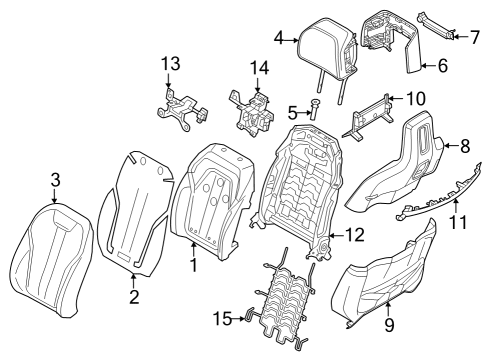 2024 BMW 760i xDrive Driver Seat Components Diagram 1