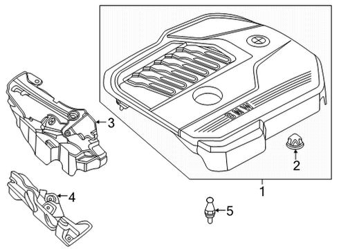 2023 BMW M240i Engine Appearance Cover Diagram