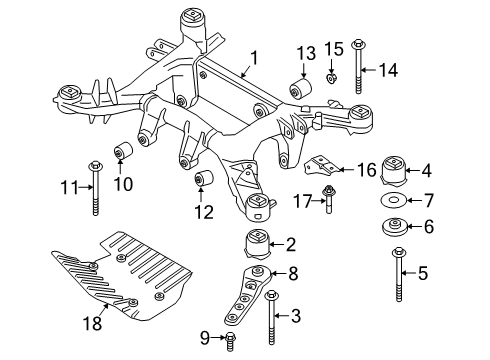 2024 BMW X5 M RUBBER MOUNTING REAR Diagram for 33318091264