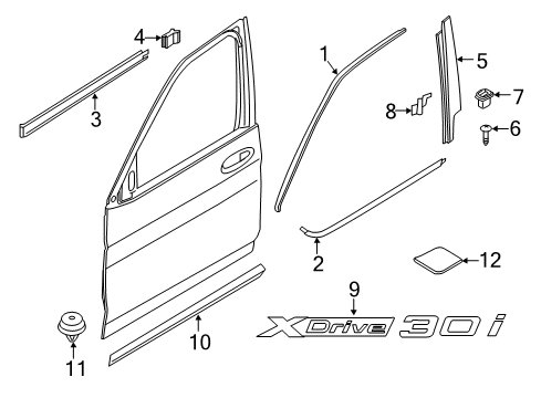 2023 BMW X3 M Exterior Trim - Front Door Diagram