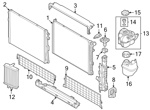 2022 BMW M440i xDrive Gran Coupe Radiator & Components Diagram