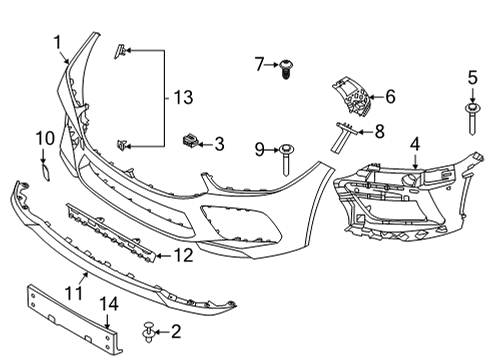 2024 BMW M8 Bumper & Components - Front Diagram 1