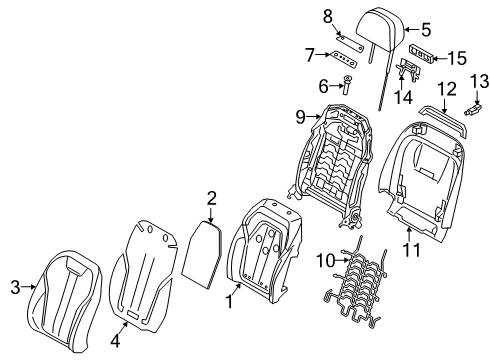 2022 BMW 750i xDrive Driver Seat Components Diagram 1