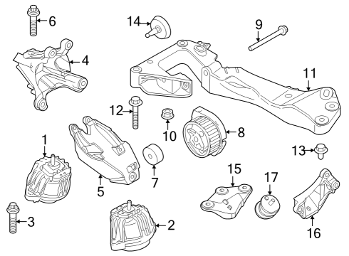 2022 BMW M440i xDrive Gran Coupe Engine & Trans Mounting Diagram