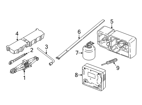 2022 BMW X1 Jack & Components Diagram