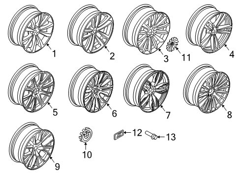 2022 BMW 750i xDrive Wheels & Trim Diagram