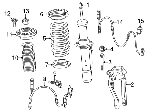 2024 BMW 840i xDrive Gran Coupe Struts & Components - Front Diagram