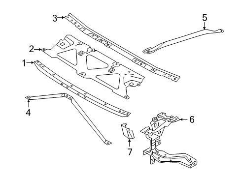 2023 BMW 540i xDrive Radiator Support Diagram