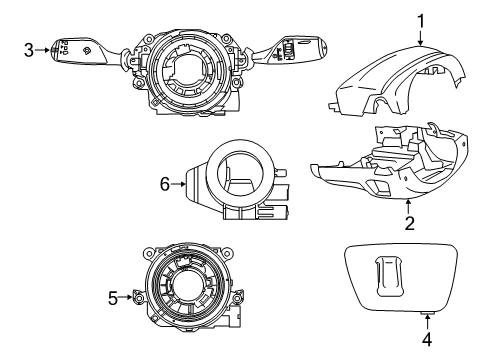 2022 BMW 840i Shroud, Switches & Levers Diagram